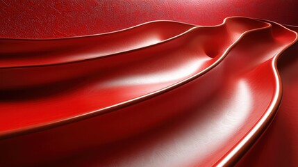 Fototapeta premium Dynamic Red Waves in Contemporary Design