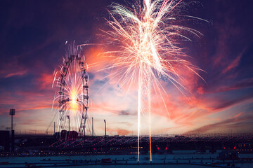Witness an Absolutely Stunning and Breathtaking Fireworks Display at the Amusement Park