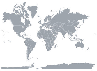World map or mapa mundi on a white colored background © Peludis