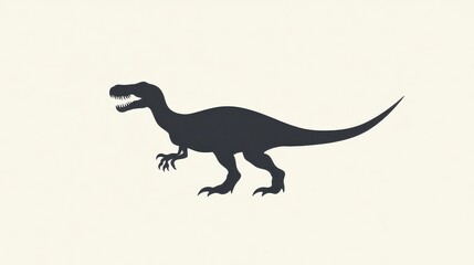 Silhouette of a Tyrannosaurus Rex Dinosaur on Light Background