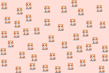 Fototapeta premium seamless pattern with cat pink cat pattern cute cats pattern lovely cat pattern glory cat pattern