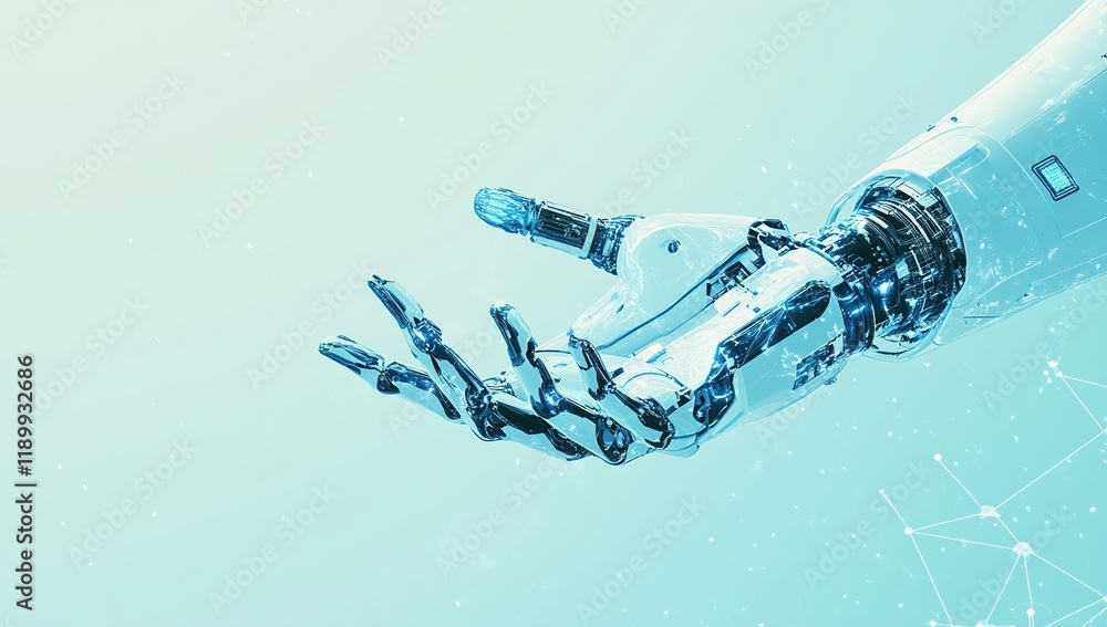 Poster robotic hand reaches out: exploring the future of ai and automation
