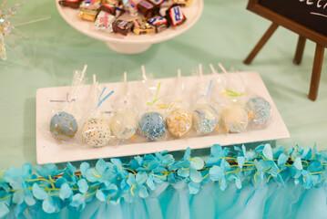 Party sweet treats macaroons cookies, candies