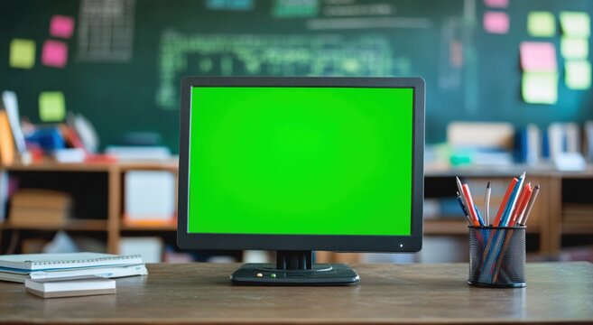 Green Screen Computer in Classroom