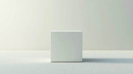 78.A perspective view of a blank milk or juice carton, rendered in a simple and elegant style, with realistic proportions and a smooth white finish.