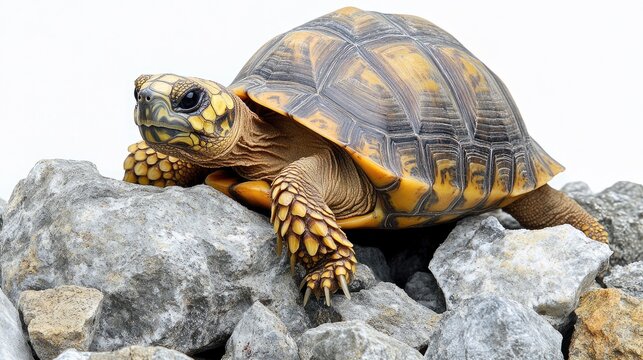 Turtle Navigating Rocky Terrain A Study of Nature's Resilience and Adaptation