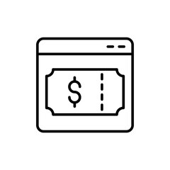 Online voucher outline icons, minimalist vector illustration ,simple transparent graphic element .Isolated on white background