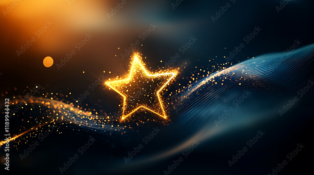 Poster glowing star animation digital space motion graphics creative environment abstract viewpoint visual 