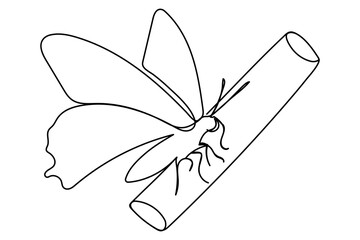 Butterfly single-line art elegantly captures the delicate beauty of a butterfly in a single, uninterrupted line, symbolizing transformation and freedom.