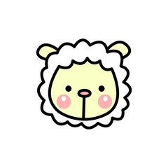 Cute cartoon animal face character icon