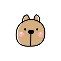 Cute cartoon animal face character icon