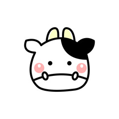 Cute cartoon animal face character icon