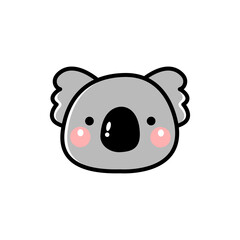 Cute cartoon animal face character icon