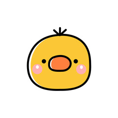 Cute cartoon animal face character icon