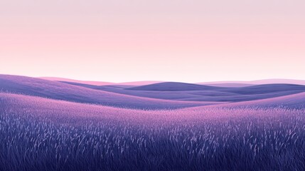 Fototapeta premium Serene purple landscape at sunset.