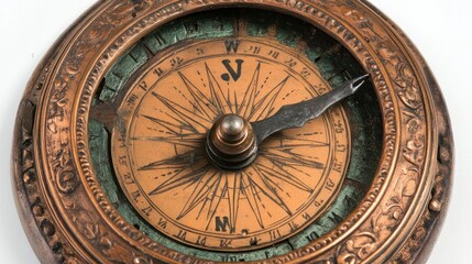 Obraz premium A detailed iron compass with gears and intricate engravings 