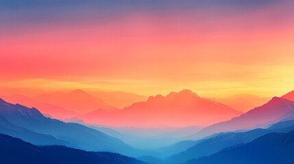 Obraz premium A beautiful sunset gradient fills the sky with warmth.