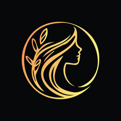 Beauty and Spa logo Golden Color