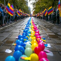 Pride Parade Balloons  Rainbow LGBTQ  Equality Celebration