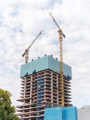 A high-rise building under construction in Dongguan City, Guangdong Province, China, Asia. China's infrastructure construction speed is very fast. © chuangxin