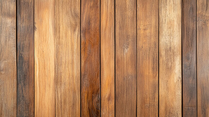 Fototapeta premium Rich golden teak wood planks with deep grooves create warm, rustic atmosphere. natural variations in color and texture enhance beauty of this wooden surface