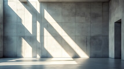 Sunlit Concrete Room Minimalist Architectural Design