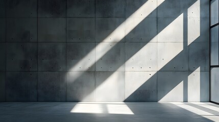 Obraz premium Concrete Room With Sunlight Streaming Through Window