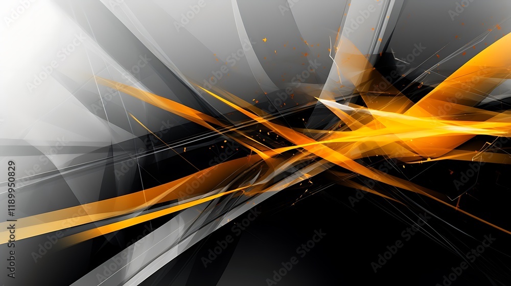 Aufkleber abstract orange and gray lines intersect dynamically