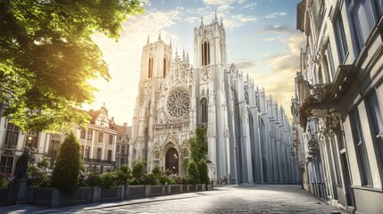 Majestic cathedral on a sunny day