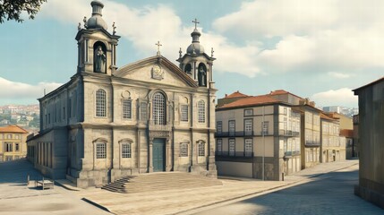 Fototapeta premium Historic church on a city street