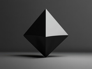 Fototapeta premium A black cube with a white outline