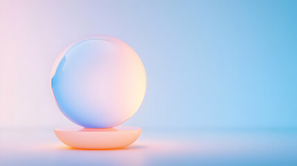 Abstract glowing orb on a pastel background, perfect for modern design projects and digital art.