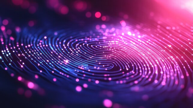 Abstract glowing fingerprint.