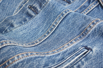 Fototapeta premium blue denim texture background, jean fashion style