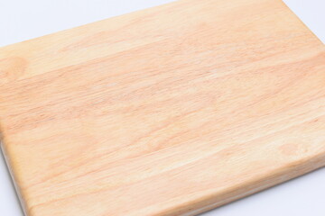 brown wooden tray isolated on white background