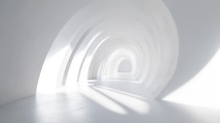 Fototapeta premium 3D render of an abstract futuristic background with white lines and empty space