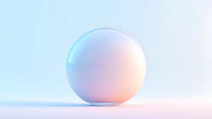 A serene, minimalist image of a translucent sphere on a soft gradient background, ideal for modern design projects.