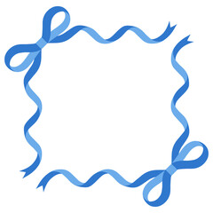 リボンのフレームのベクターイラスト　りぼん　飾り　青