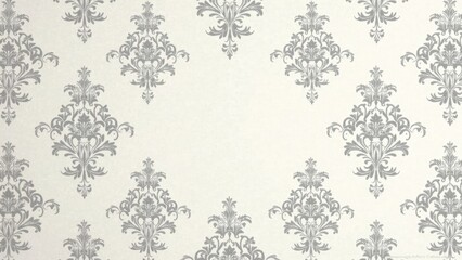 Elegant Silver Damask Pattern on a Soft White Background, Ideal for Wedding Invitations, Decorative Projects, and Classic Design Applications