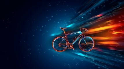 Fototapeta premium Racing Bicycle In Motion Dynamic Speed Blurred Background