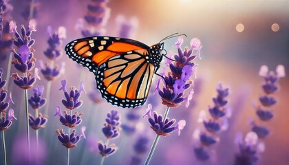Monarch Butterfly on Lavender – A Tranquil Nature Moment