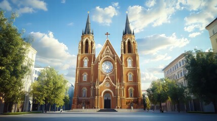 Fototapeta premium Grand cathedral on a sunny day