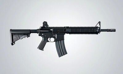 Assault rifle isolated white background