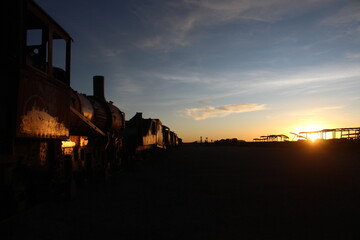 Fototapeta premium famous train cemetery in uyuni