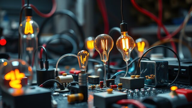Basic Electric Circuits - Colorful Interactive Diagram