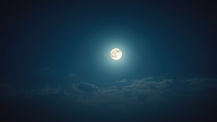 Obraz premium Celestial Moonlit Sky - Breathtaking Night Sky