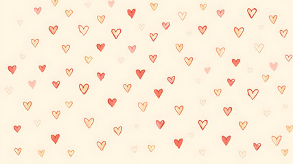Seamless endless fabric repeat drawn pattern colorful hand drawn doodle hearts on white simple cute valentines day hd background backdrop wallpaper banner texture wedding invitation card gift art