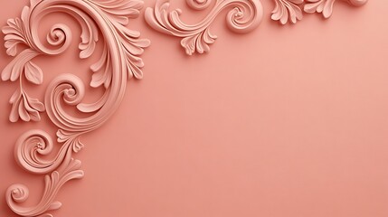 Elegant Pink Ornate Swirls Design Background
