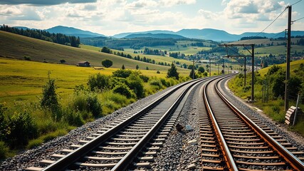 Countryside Train Tracks - Bright, Colorful Landscape Photography