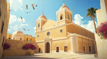 Sunny Day at the Yellow Cathedral